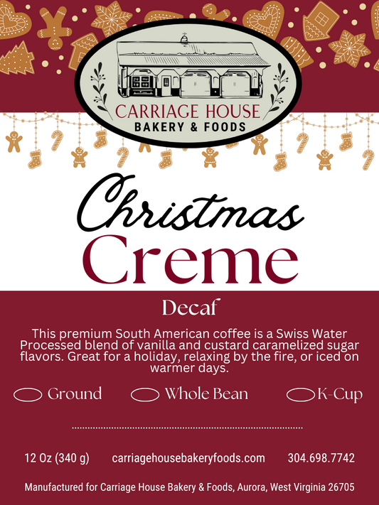 G. Christmas Creme Coffee - Decaf (Bagged or K Cup Coffee)