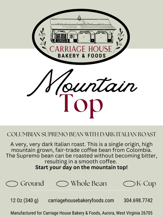 F. Mountain Top - Dark (Bagged or K Cup Coffee)
